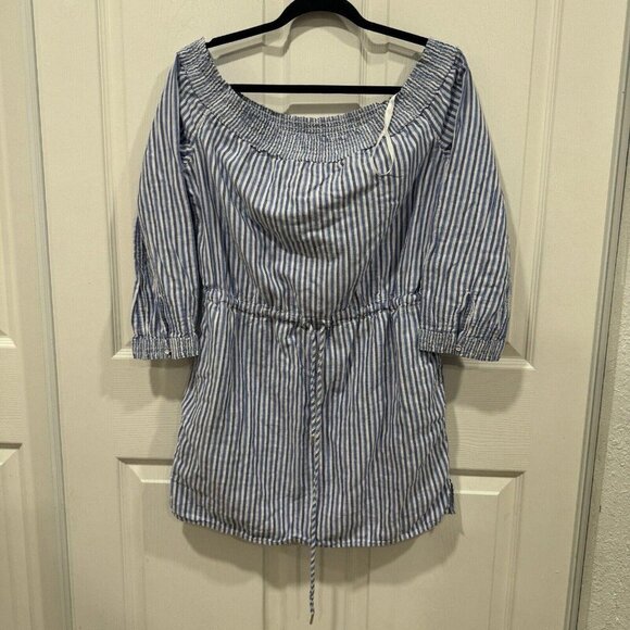 Rag & Bone/Jean Womens S Drew Poplin Off-the-Shoulder Drawstring Dress - Picture 2 of 12